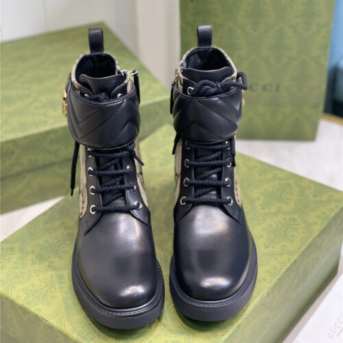 High Quality Luxury Gucci New Chain Double G Short Boots – Style 96179 product detail