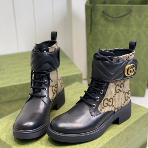 High Quality Luxury Gucci New Chain Double G Short Boots – Style 96179 alternate view