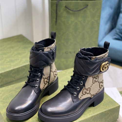 High Quality Luxury Gucci New Chain Double G Short Boots – Style 96179 product detail