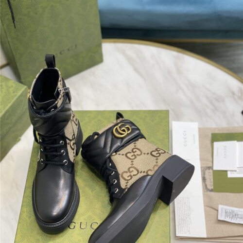 High Quality Luxury Gucci New Chain Double G Short Boots – Style 96179 product detail