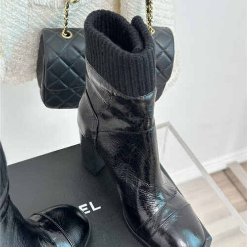 High Quality Luxury Chanel Bag Buckle Knitted Woolen Short Boots – Style 79974 product detail