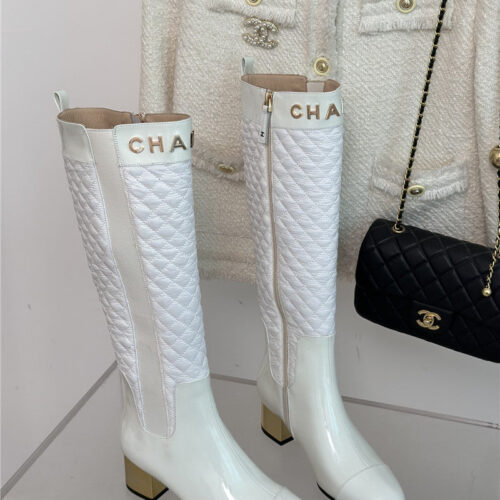 High Quality Luxury Chanel Letter Rhombus Down Boots