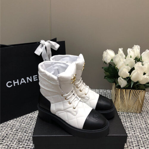 High Quality Luxury Chanel New Diamond Thick-Soled Short Boots