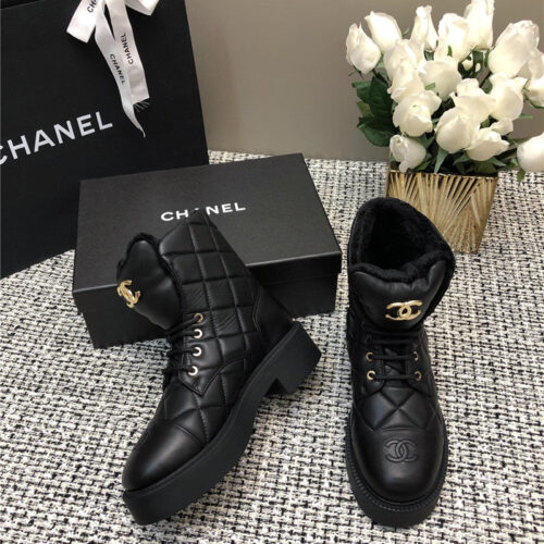 High Quality Luxury Chanel New Diamond Thick-Soled Short Boots – Style 28550 product detail