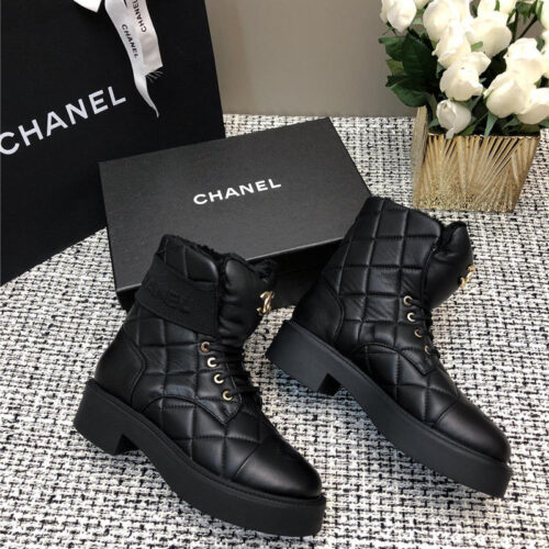 High Quality Luxury Chanel New Diamond Thick-Soled Short Boots – Style 28550 product detail