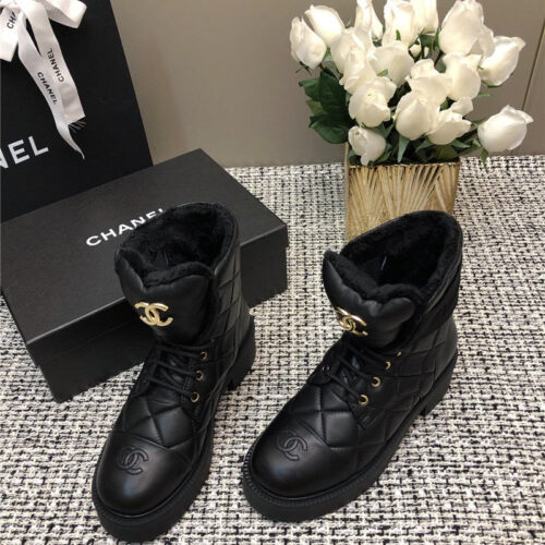 High Quality Luxury Chanel New Diamond Thick-Soled Short Boots – Style 28550 alternate view
