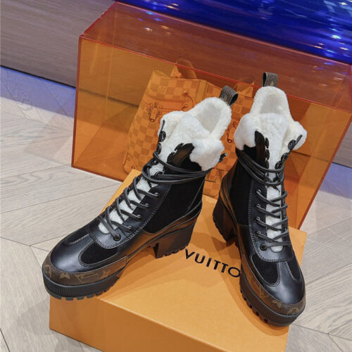 High Quality Luxury Louis Vuitton Classic High Heel Martin Boots – Style 08387