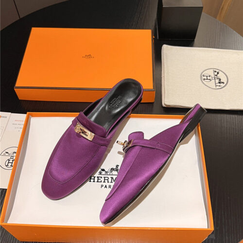 High Quality Luxury Hermes Classic Kelly Mules Half Drag – Style 97091 product detail