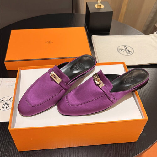 High Quality Luxury Hermes Classic Kelly Mules Half Drag – Style 97091