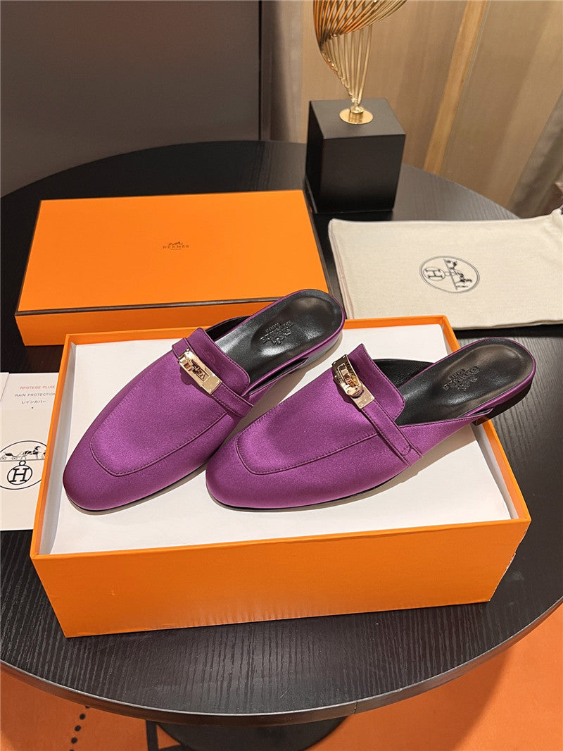 High Quality Luxury Hermes Classic Kelly Mules Half Drag – Style 97091