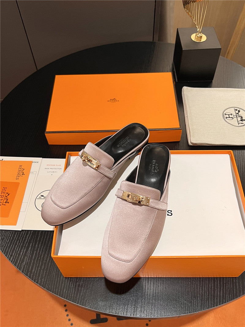 High Quality Luxury Hermes Classic Kelly Mules Half Drag – Style 29859