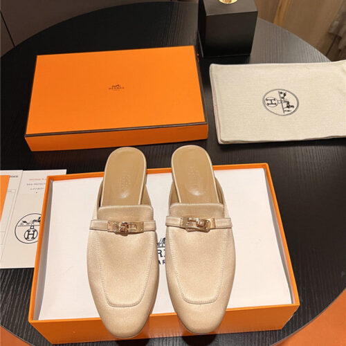 High Quality Luxury Hermes Classic Kelly Mules Half Drag – Style 95395 product detail