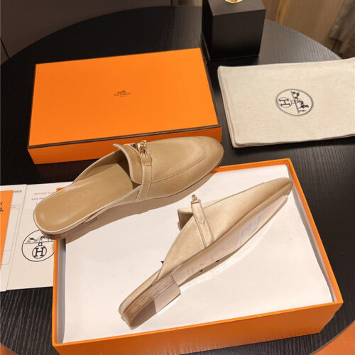 High Quality Luxury Hermes Classic Kelly Mules Half Drag – Style 95395 product detail