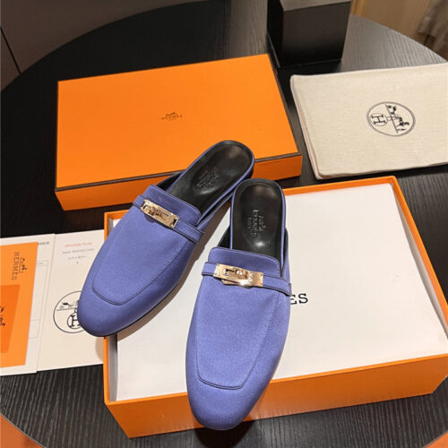 High Quality Luxury Hermes Classic Kelly Mules Half Drag – Style 60931
