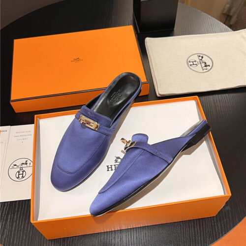 High Quality Luxury Hermes Classic Kelly Mules Half Drag – Style 60931 alternate view
