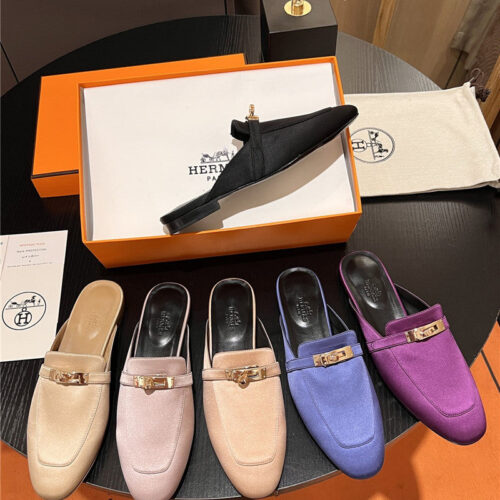 High Quality Luxury Hermes Classic Kelly Mules Half Drag – Style 60931 product detail