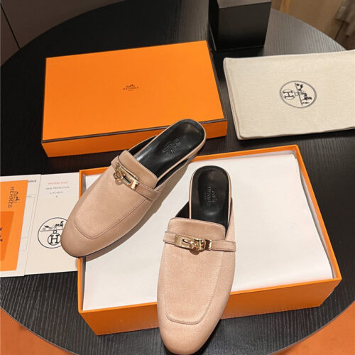 High Quality Luxury Hermes Classic Kelly Mules Half Drag alternate view