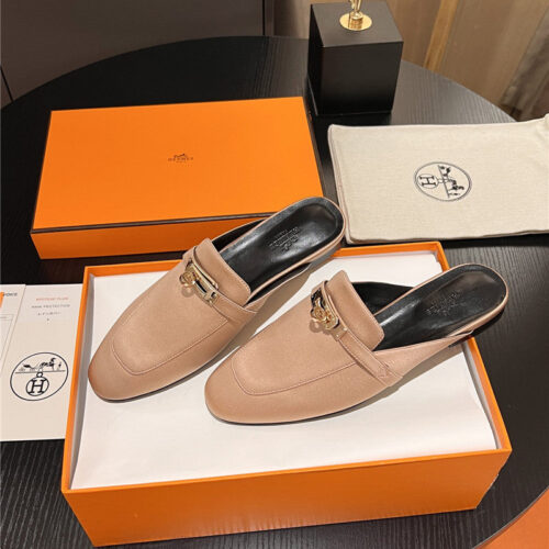 High Quality Luxury Hermes Classic Kelly Mules Half Drag