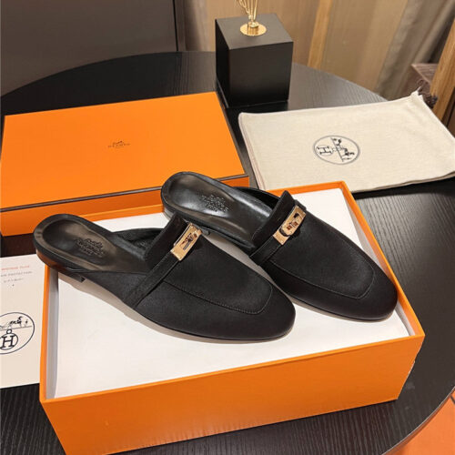High Quality Luxury Hermes Classic Kelly Mules Half Drag – Style 59235 alternate view