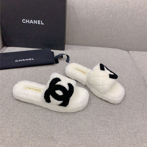 High Quality Luxury Chanel New Thick Sole Fur Slippers – Style 24454
