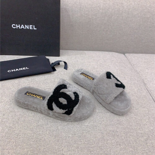 High Quality Luxury Chanel New Thick Sole Fur Slippers – Style 55526