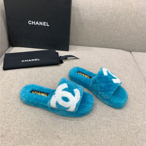 High Quality Luxury Chanel New Thick Sole Fur Slippers