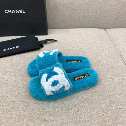 High Quality Luxury Chanel New Thick Sole Fur Slippers alternate view