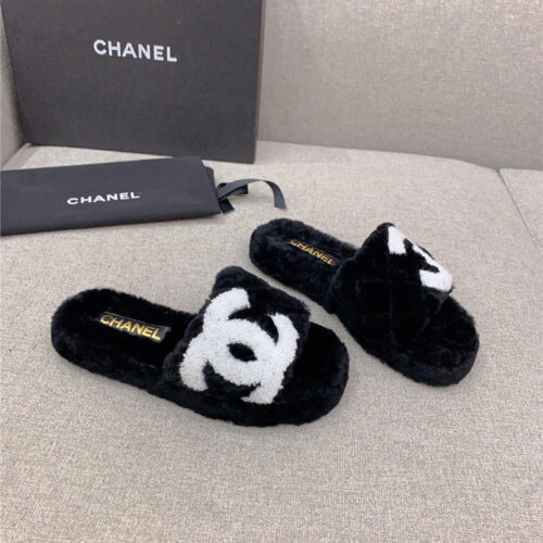 High Quality Luxury Chanel New Thick Sole Fur Slippers – Style 17670