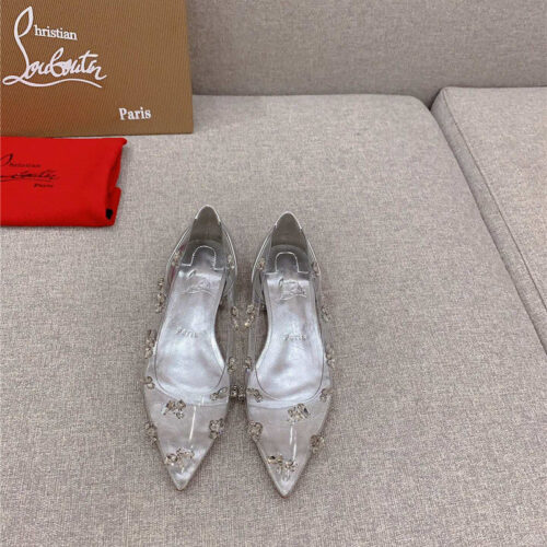 High Quality Luxury Christian Louboutin Crystal Clear Red Sole High Heels – Style 55956 alternate view
