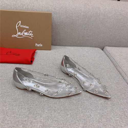 High Quality Luxury Christian Louboutin Crystal Clear Red Sole High Heels – Style 55956
