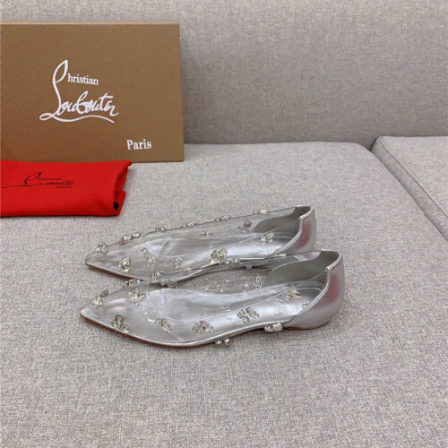 High Quality Luxury Christian Louboutin Crystal Clear Red Sole High Heels – Style 55956 product detail