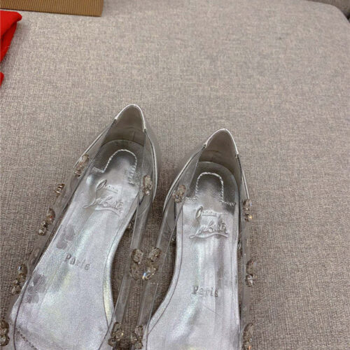 High Quality Luxury Christian Louboutin Crystal Clear Red Sole High Heels – Style 55956 product detail