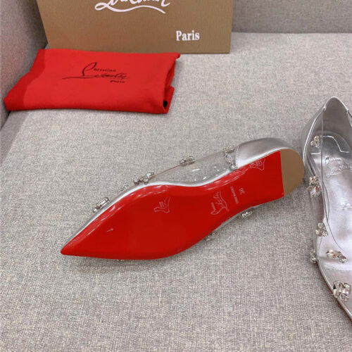 High Quality Luxury Christian Louboutin Crystal Clear Red Sole High Heels – Style 55956 product detail