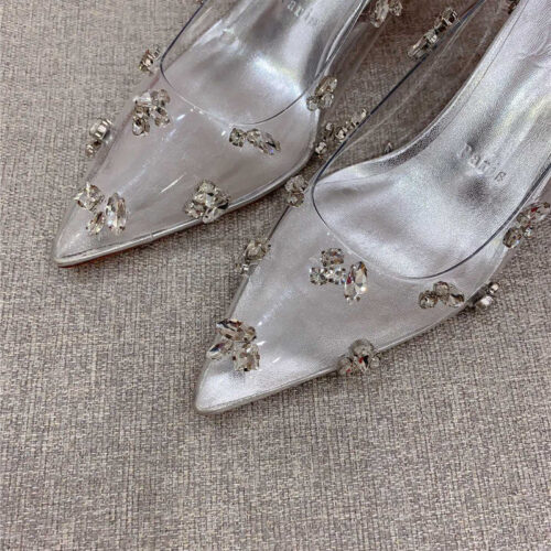 High Quality Luxury Christian Louboutin Crystal Clear Red Sole High Heels product detail