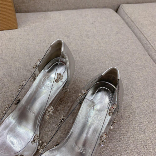High Quality Luxury Christian Louboutin Crystal Clear Red Sole High Heels product detail