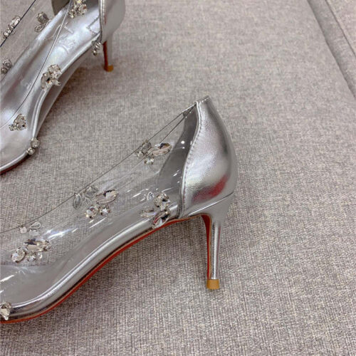 High Quality Luxury Christian Louboutin Crystal Clear Red Sole High Heels product detail
