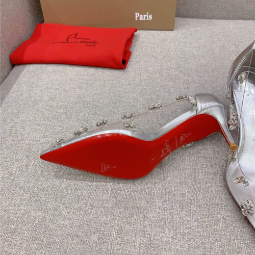 High Quality Luxury Christian Louboutin Crystal Clear Red Sole High Heels product detail
