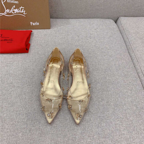 High Quality Luxury Christian Louboutin Crystal Clear Red Sole High Heels – Style 83636 product detail
