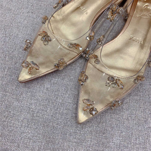 High Quality Luxury Christian Louboutin Crystal Clear Red Sole High Heels – Style 83636 product detail