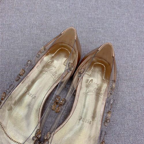 High Quality Luxury Christian Louboutin Crystal Clear Red Sole High Heels – Style 83636 product detail