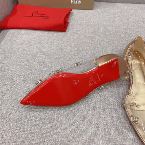 High Quality Luxury Christian Louboutin Crystal Clear Red Sole High Heels – Style 83636 product detail