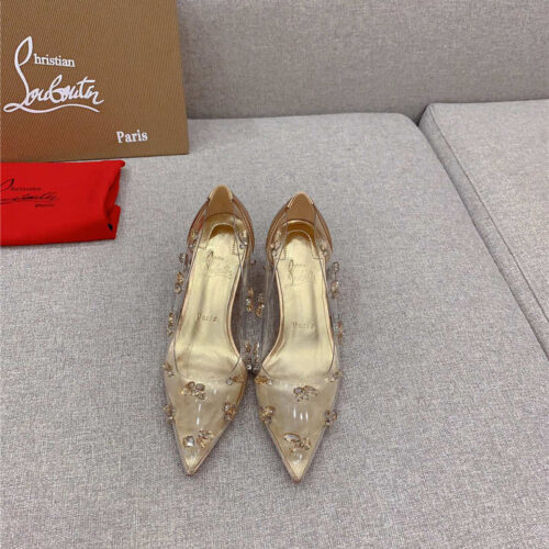 High Quality Luxury Christian Louboutin Crystal Clear Red Sole High Heels – Style 81940 product detail