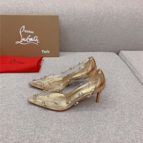 High Quality Luxury Christian Louboutin Crystal Clear Red Sole High Heels – Style 81940 alternate view