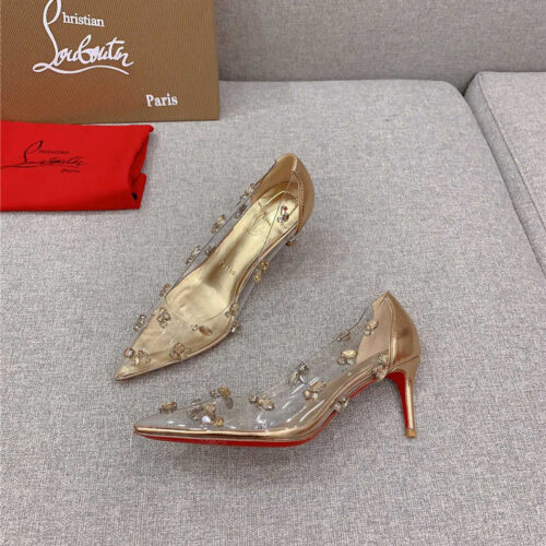 High Quality Luxury Christian Louboutin Crystal Clear Red Sole High Heels – Style 81940 product detail