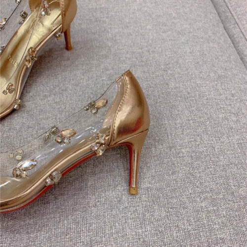 High Quality Luxury Christian Louboutin Crystal Clear Red Sole High Heels – Style 81940 product detail