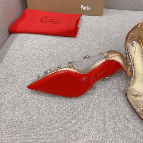 High Quality Luxury Christian Louboutin Crystal Clear Red Sole High Heels – Style 81940 product detail