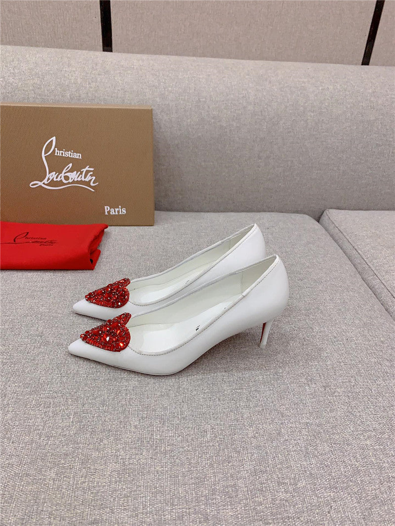 High Quality Luxury Christian Louboutin Heart Ruby Red High Heels – Style 66676 product detail