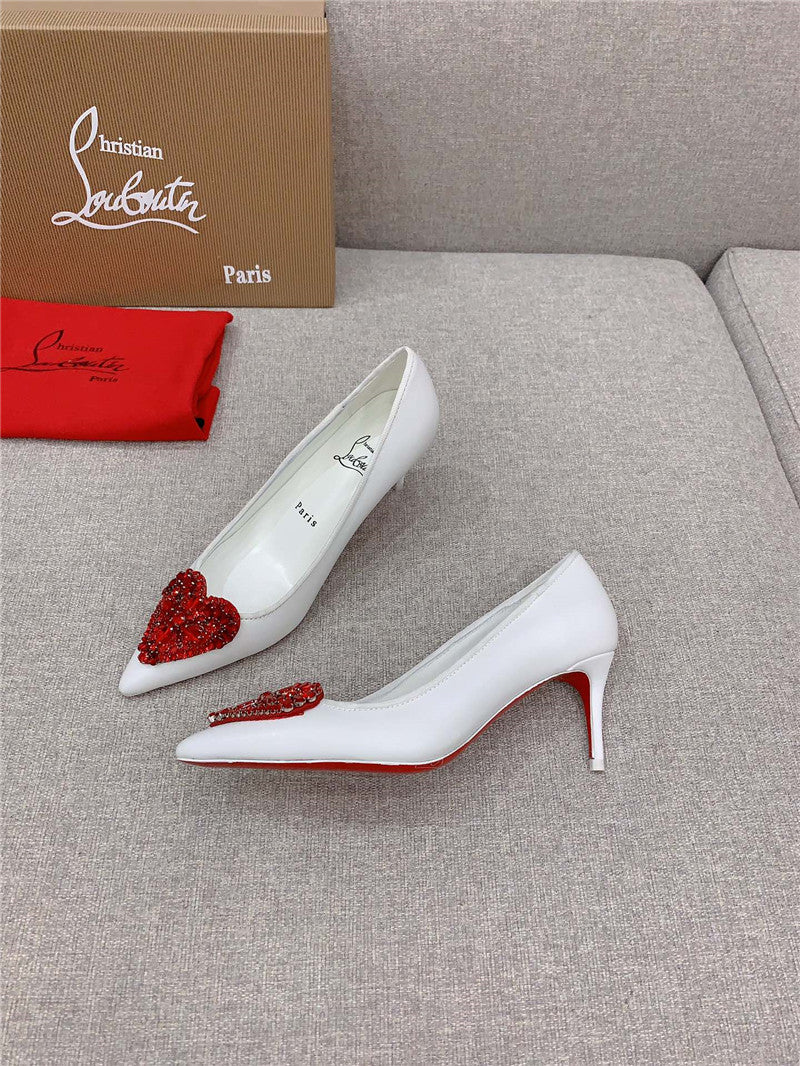 High Quality Luxury Christian Louboutin Heart Ruby Red High Heels – Style 66676 product detail
