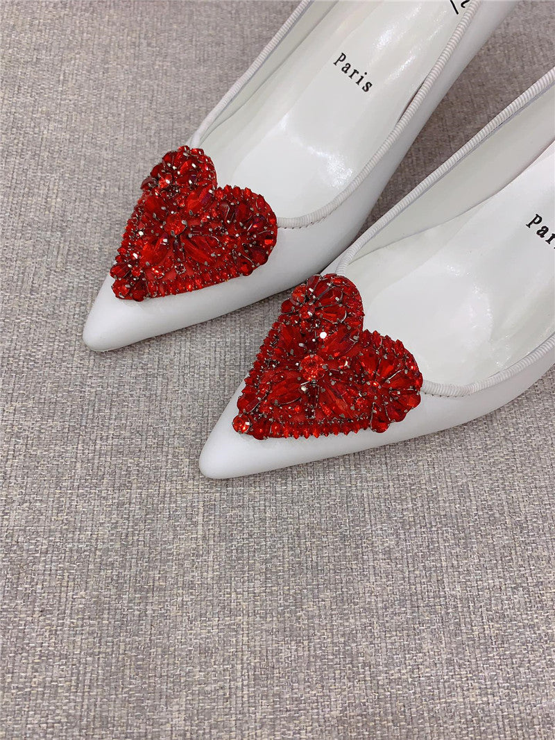 High Quality Luxury Christian Louboutin Heart Ruby Red High Heels – Style 66676 product detail