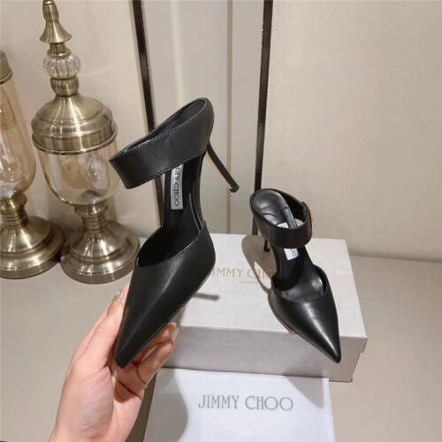 High Quality Luxury Jimmy Choo Metal Buckle Half Slippers For Women product detail